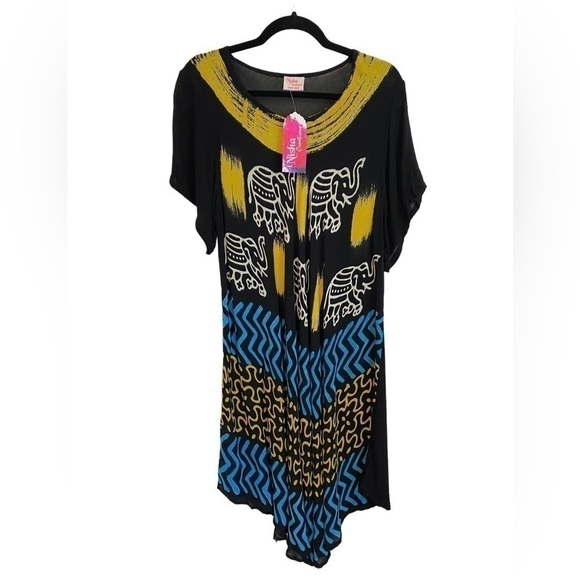 NWT Nisha  Creations Indian Sheer Dress Black Ladies OS - Picture 1 of 13